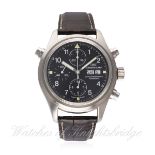 A GENTLEMAN'S STAINLESS STEEL IWC SPLIT SECONDS DOPPEL CHRONOGRAPH WRIST WATCH CIRCA 2002, REF. 3711