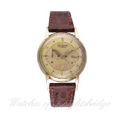 A GENTLEMAN'S GOLD FILLED LECOULTRE FUTUREMATIC WRIST WATCH CIRCA 1950s D: Silver dial with gilt "