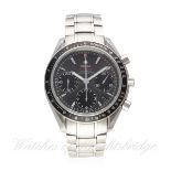 A GENTLEMAN'S STAINLESS STEEL OMEGA SPEEDMASTER AUTOMATIC CHRONOGRAPH BRACELET WATCH CIRCA 2008,