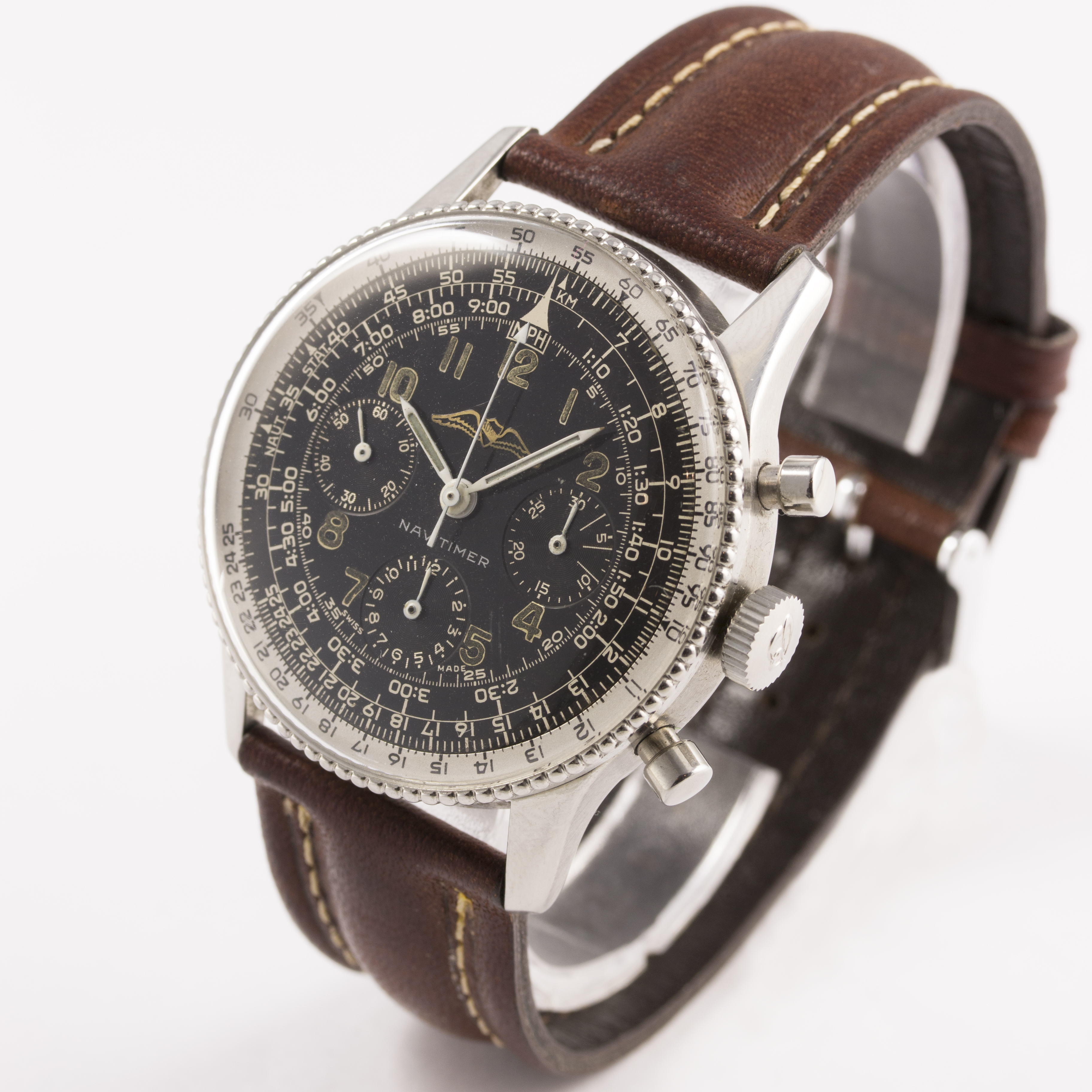 A RARE GENTLEMAN'S STAINLESS STEEL BREITLING AOPA NAVITIMER WRIST WATCH CIRCA 1950s, REF. 806 - Image 4 of 8