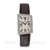 A LADIES 18K SOLID WHITE GOLD & DIAMOND VACHERON CONSTANTIN 1972 ASYMMETRIC WRIST WATCH CIRCA