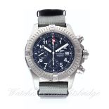 A GENTLEMAN`S TITANIUM BREITLING CHRONO AVENGER CHRONOGRAPH WRIST WATCH DATED 2010, REF. E13360 WITH