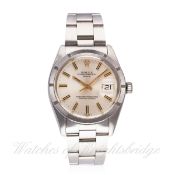 A GENTLEMAN'S STAINLESS STEEL ROLEX OYSTER PERPETUAL DATE BRACELET WATCH DATED 1981, REF. 1501