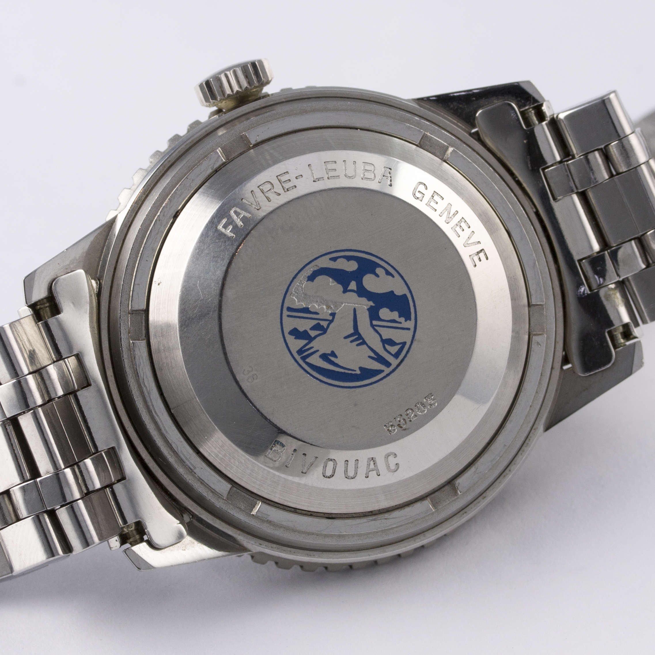 A RARE GENTLEMAN'S STAINLESS STEEL FAVRE LEUBA BIVOUAC ALTIMETER BAROMETER BRACELET WATCH CIRCA - Image 8 of 11