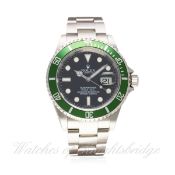 A GENTLEMAN'S STAINLESS STEEL ROLEX OYSTER PERPETUAL DATE SUBMARINER BRACELET WATCH DATED 2007, REF.