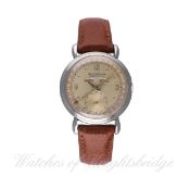 A RARE GENTLEMAN'S STAINLESS STEEL JAEGER LECOULTRE TRIPLE CALENDAR WRIST WATCH CIRCA 1950 D: Two