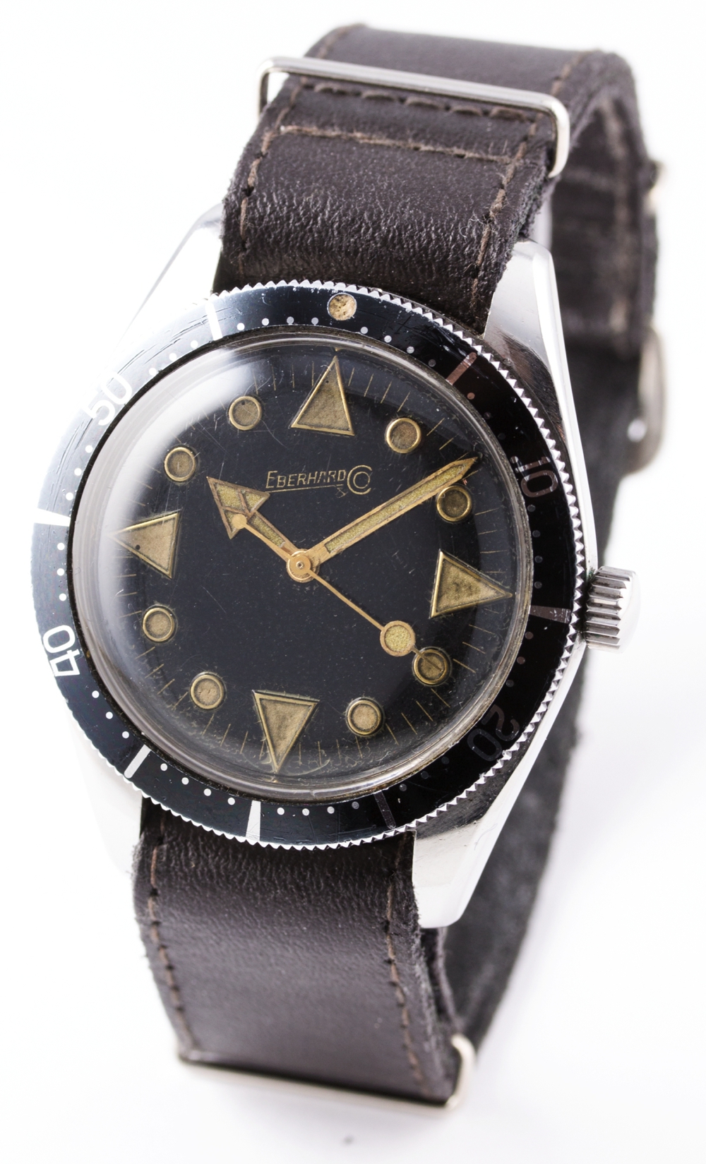 A RARE GENTLEMAN'S STAINLESS STEEL EBERHARD & CO AUTOMATIC DIVERS WRIST WATCH CIRCA 1961, NUMBER 247 - Image 3 of 9