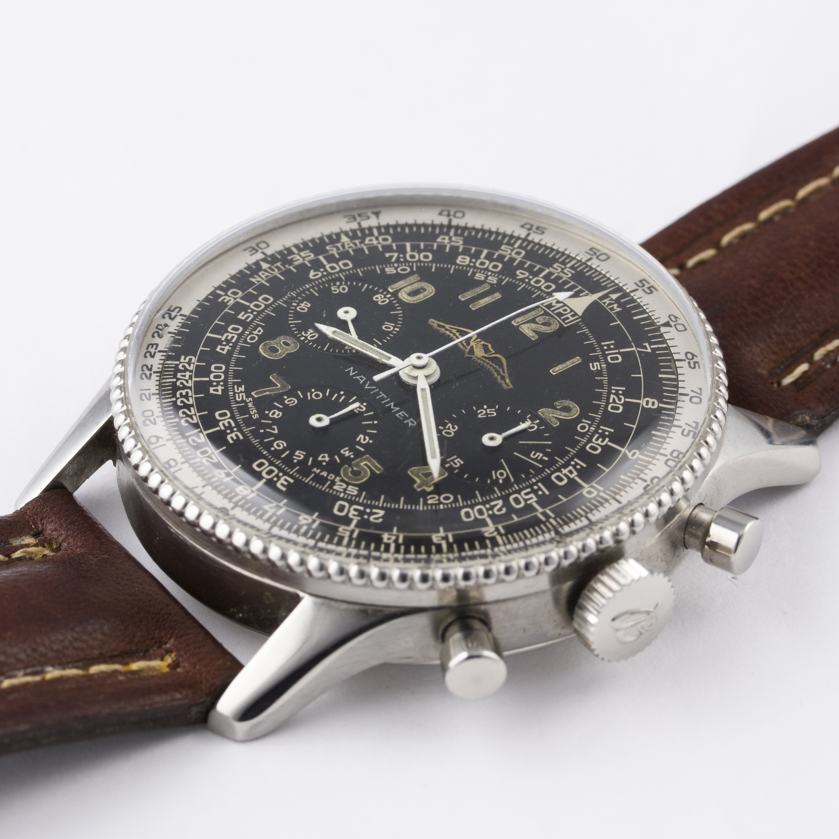 A RARE GENTLEMAN'S STAINLESS STEEL BREITLING AOPA NAVITIMER WRIST WATCH CIRCA 1950s, REF. 806 - Image 3 of 8