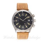 A RARE GENTLEMAN'S STAINLESS STEEL JAEGER LECOULTRE MEMOVOX POLARIS ALARM DIVERS WATCH CIRCA 1965,