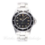 A RARE GENTLEMAN'S STAINLESS STEEL ROLEX OYSTER PERPETUAL SUBMARINER BRACELET WATCH CIRCA 1963, REF.