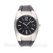 A GENTLEMAN`S STAINLESS STEEL BULGARI ERGON WRIST WATCH CIRCA 2006, REF. EG 40 S D: Black dial