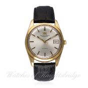 A GENTLEMAN'S LARGE SIZE 18K SOLID GOLD IWC AUTOMATIC WRIST WATCH DATED 1977, PRESENTED TO MARKS &
