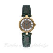 A LADIES SOLID SILVER GILT MUST DE CARTIER VERMEIL WRIST WATCH CIRCA 1990s, REF. 590004 D: Two