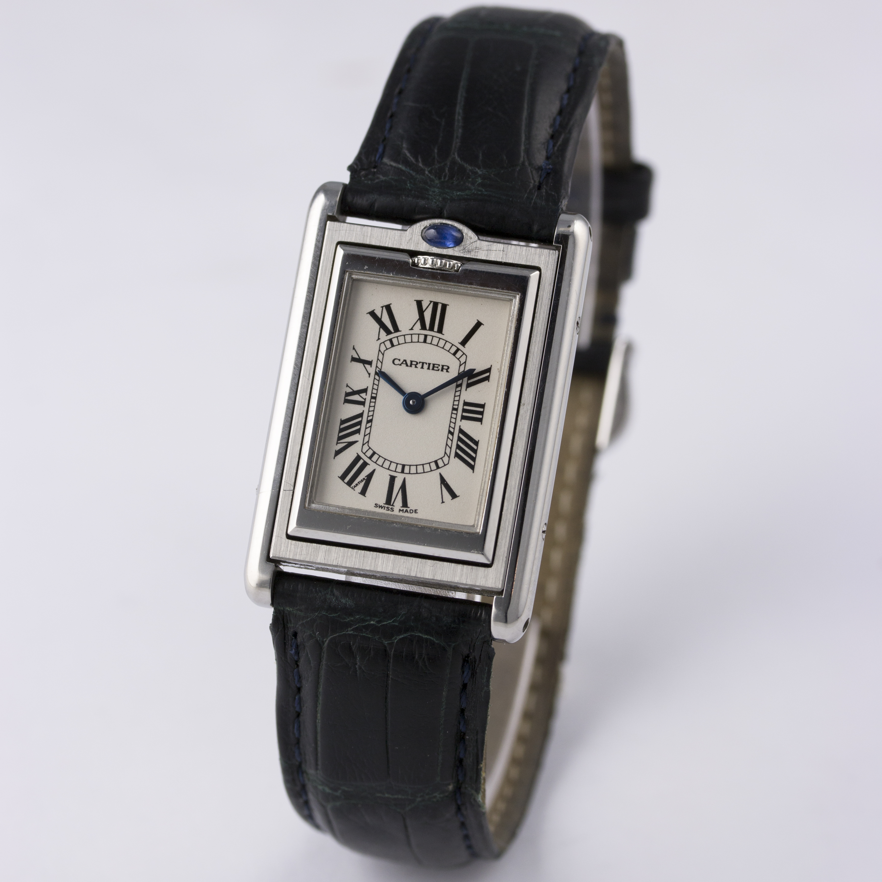 A MID SIZE STAINLESS STEEL CARTIER TANK BASCULANTE WRIST WATCH CIRCA 2002, REF. 2405
D: Silver - Image 2 of 8