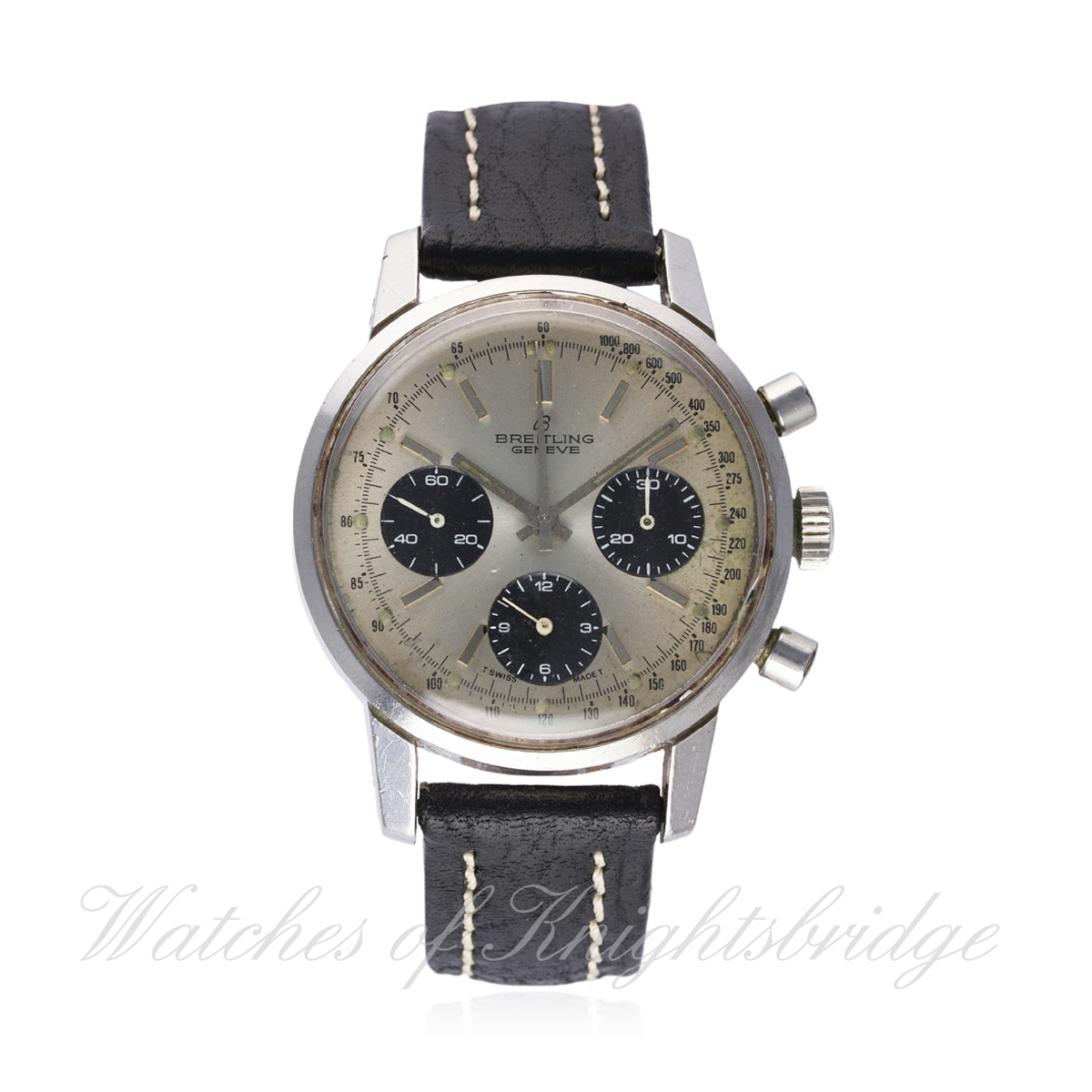 A GENTLEMAN'S STAINLESS STEEL BREITLING 'LONG PLAYING' CHRONOGRAPH WRIST WATCH CIRCA 1973, REF.