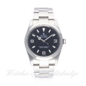 A GENTLEMAN'S STAINLESS STEEL ROLEX OYSTER PERPETUAL EXPLORER BRACELET WATCH DATED 2007, REF. 114270