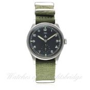 A GENTLEMAN’S STAINLESS STEEL BRITISH MILITARY IWC MARK 10 W.W.W. WRIST WATCH
CIRCA 1944
D: Black di