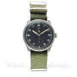 A GENTLEMAN’S STAINLESS STEEL BRITISH MILITARY IWC MARK 10 W.W.W. WRIST WATCH
CIRCA 1944
D: Black di