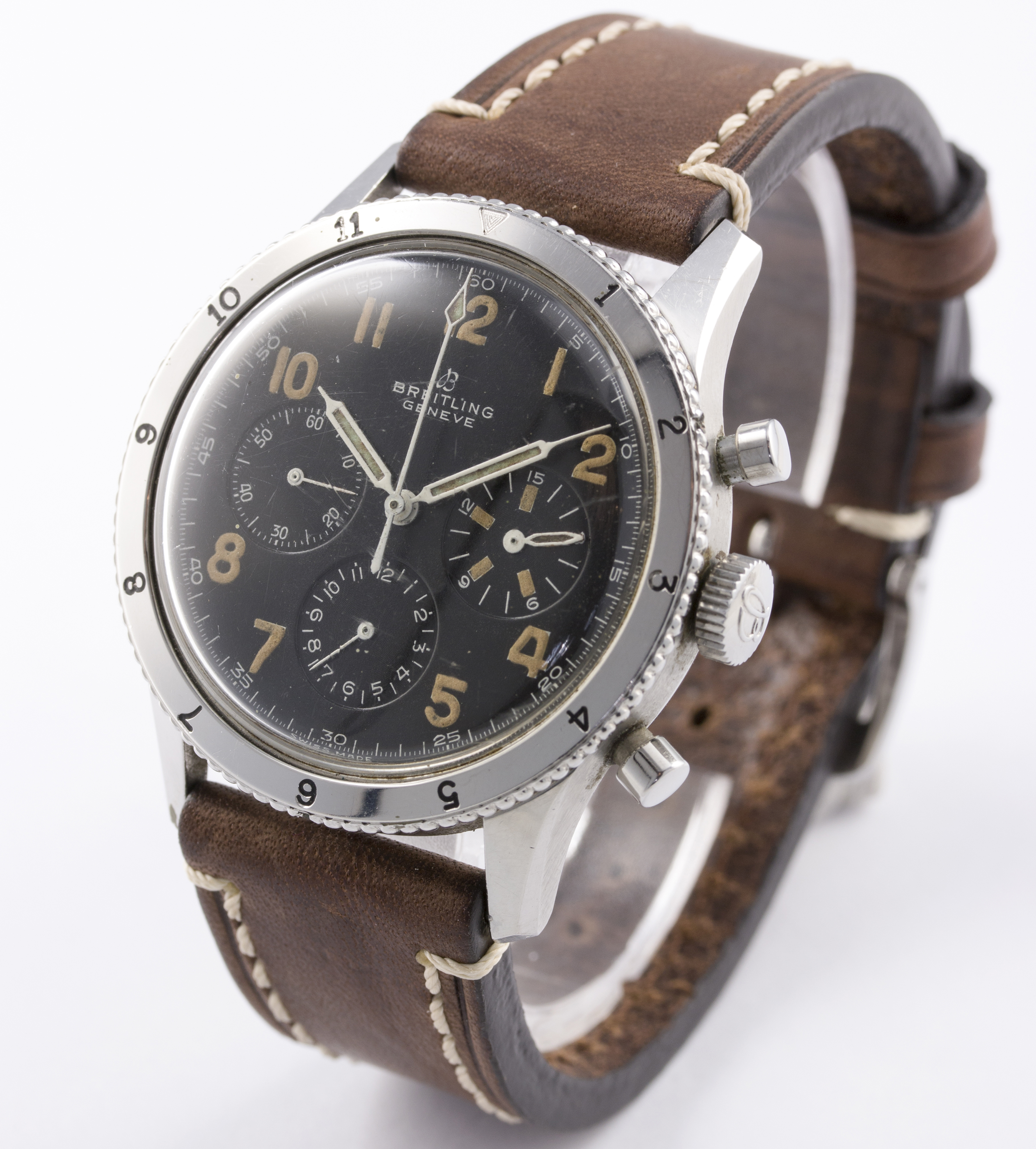 A RARE GENTLEMAN'S STAINLESS STEEL BREITLING AVI CHRONOGRAPH WRIST WATCH CIRCA 1950s, REF. 765 FIRST - Image 5 of 9