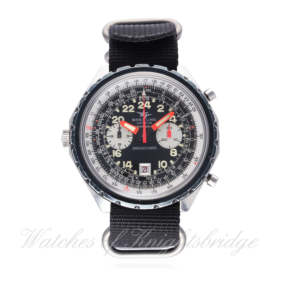 A GENTLEMAN'S STAINLESS STEEL BREITLING 24 HOUR COSMONAUTE CHRONO-MATIC CHRONOGRAPH WRIST WATCH