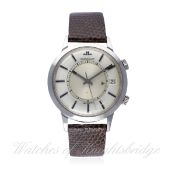 A GENTLEMAN'S STAINLESS STEEL JAEGER LECOULTRE MEMOVOX AUTOMATIC ALARM WRIST WATCH CIRCA 1960s D: