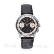 A RARE GENTLEMAN'S STAINLESS STEEL BREITLING CHRONOMAT CHRONOGRAPH WRIST WATCH CIRCA 1950
D: Black &