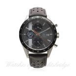 A GENTLEMAN'S STAINLESS STEEL TAG HEUER CARRERA AUTOMATIC CHRONOGRAPH WRIST WATCH DATED 2013, REF.