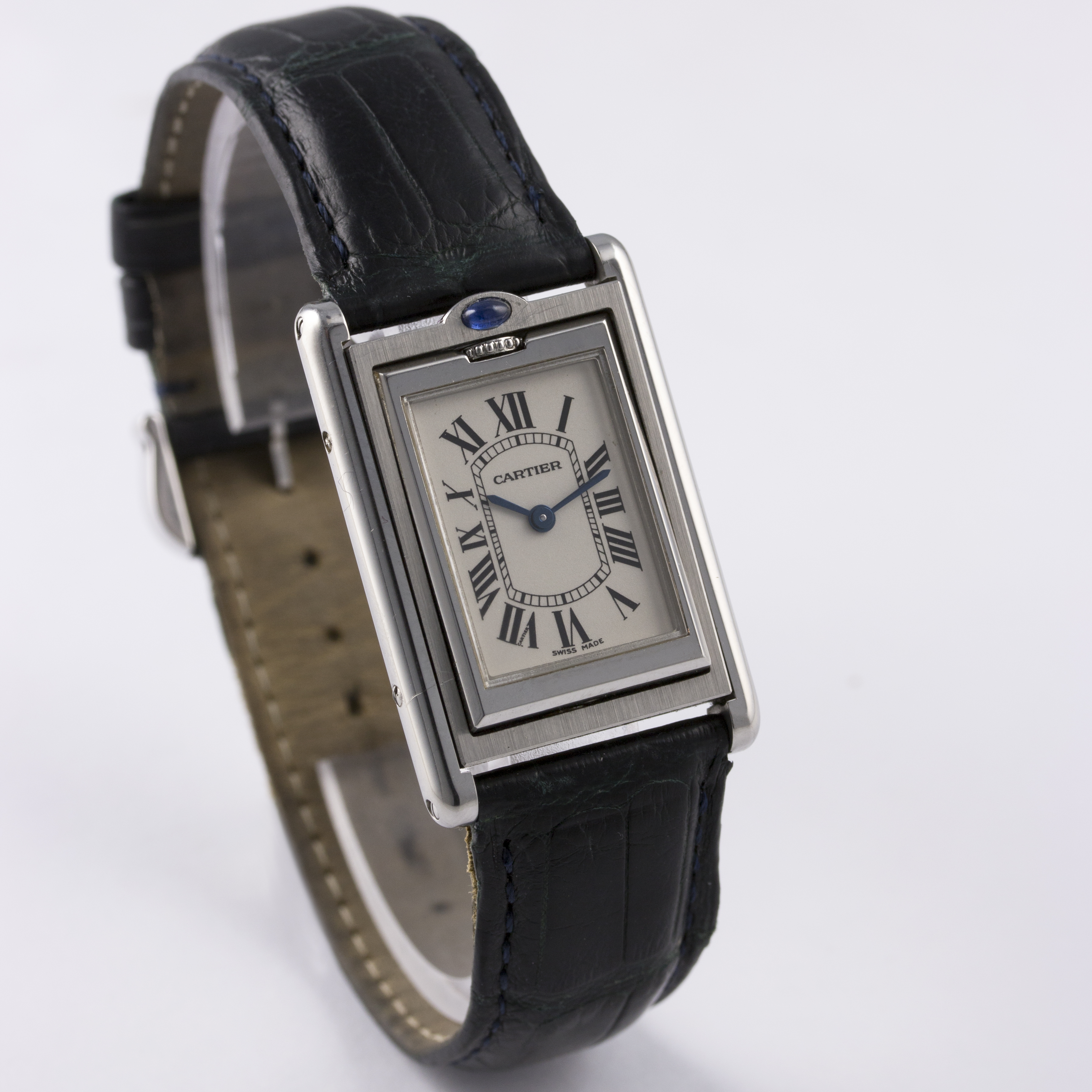 A MID SIZE STAINLESS STEEL CARTIER TANK BASCULANTE WRIST WATCH CIRCA 2002, REF. 2405
D: Silver - Image 6 of 8