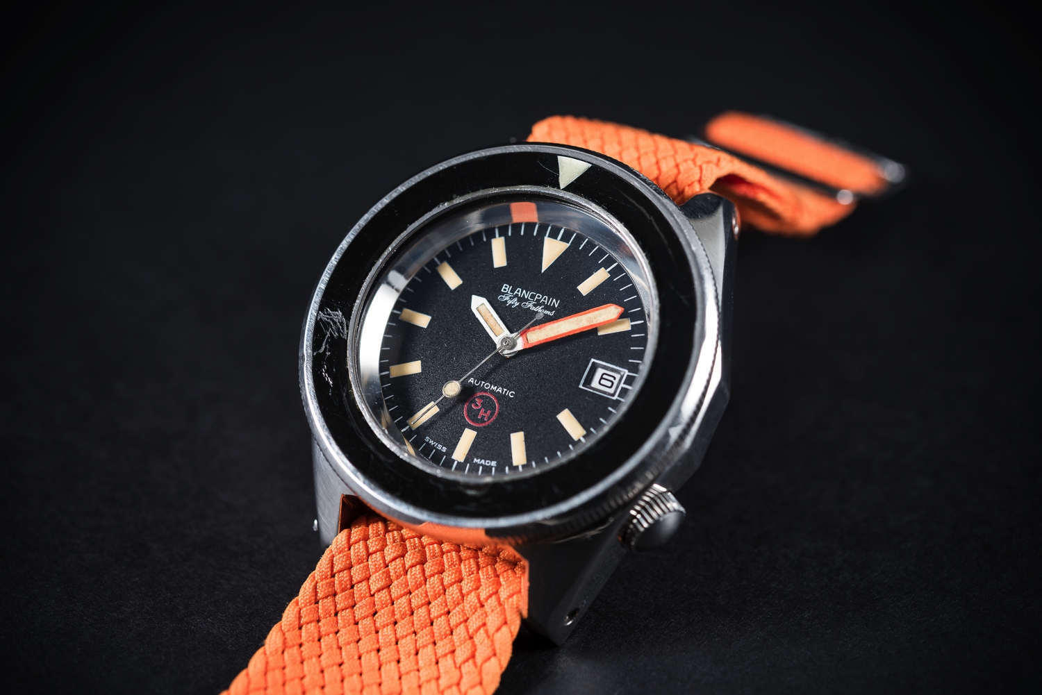 A RARE GENTLEMAN'S STAINLESS STEEL GERMAN MILITARY BUND BLANCPAIN FIFTY FATHOMS DIVERS WRIST WATCH - Image 2 of 2