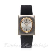 A LADIES 18K SOLID WHITE & PINK GOLD PIAGET WRIST WATCH CIRCA 1980s, REF. 916 D: Silver dial with