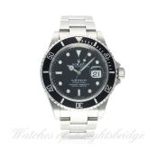 A GENTLEMAN'S STAINLESS STEEL ROLEX OYSTER PERPETUAL DATE SUBMARINER BRACELET WATCH DATED 2007, REF.