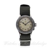 A GENTLEMAN'S STAINLESS STEEL OMEGA BRITISH AIR MINISTRY PILOTS WRIST WATCH CIRCA 1940 BATTLE OF