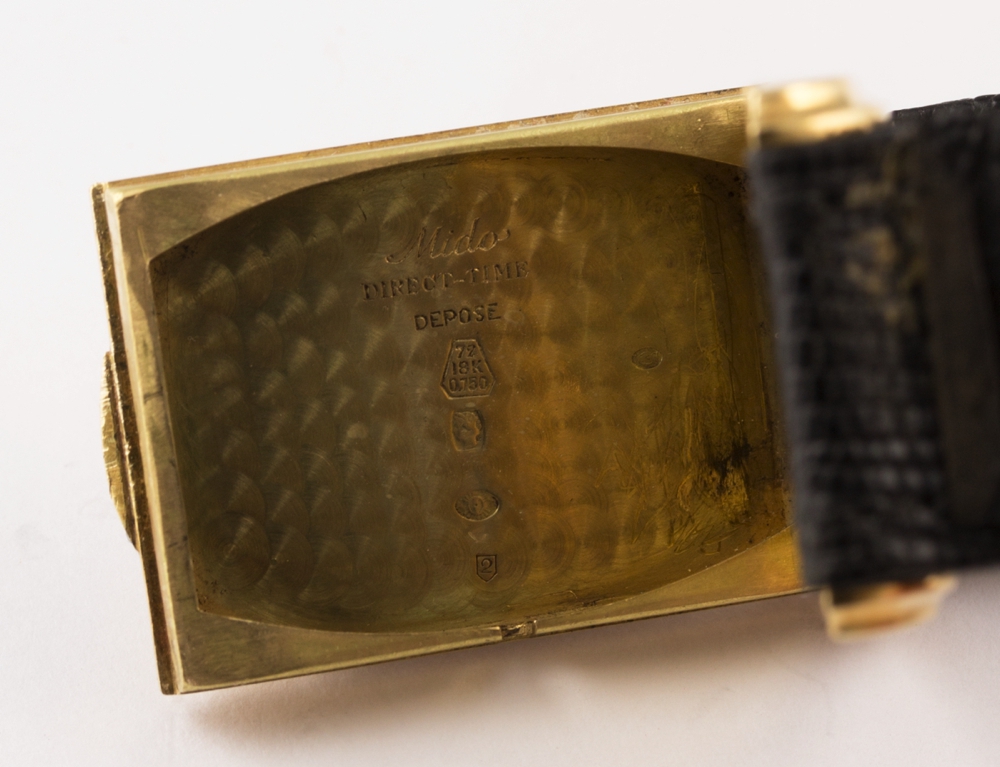 A RARE GENTLEMAN'S 18K SOLID GOLD MIDO 'DIRECT TIME' JUMP HOUR WRIST WATCH CIRCA 1930s. M: 15 - Image 8 of 8