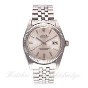 A GENTLEMAN'S STEEL & WHITE GOLD ROLEX OYSTER PERPETUAL DATEJUST WRIST WATCH CIRCA 1968, REF.