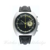 A RARE GENTLEMAN'S STAINLESS STEEL LONGINES NONIUS CHRONOGRAPH WRIST WATCH CIRCA 1970s, REF. 8225-