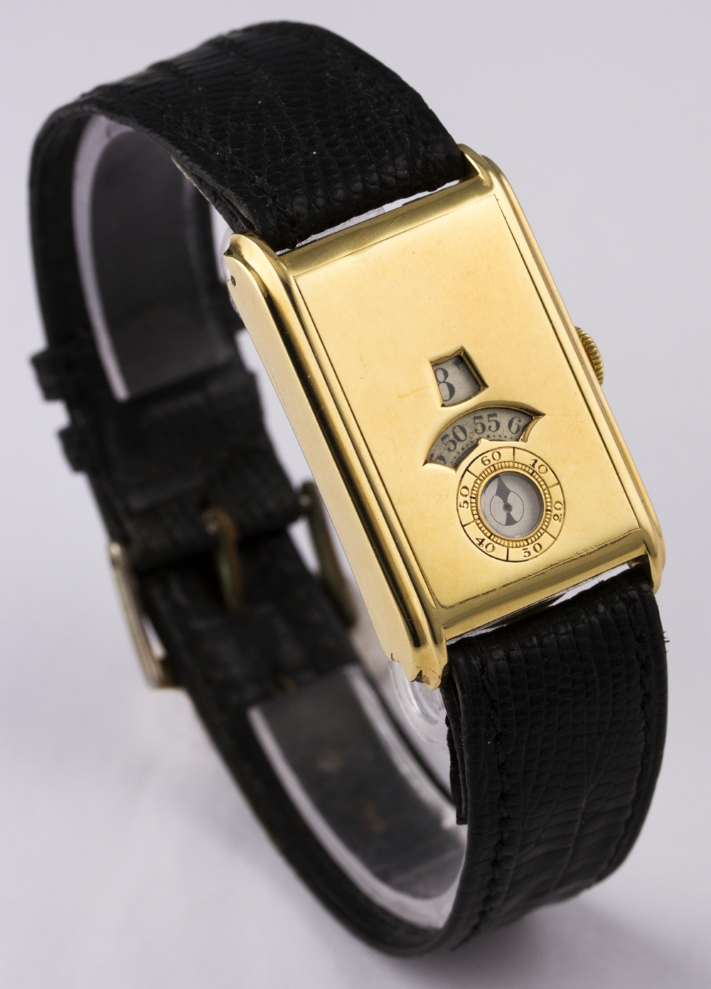 A RARE GENTLEMAN'S 18K SOLID GOLD MIDO 'DIRECT TIME' JUMP HOUR WRIST WATCH CIRCA 1930s. M: 15 - Image 4 of 8