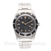 AN EXTREMELY RARE GENTLEMAN'S STAINLESS STEEL ROLEX TUDOR SUBMARINER BRACELET WATCH CIRCA 1956, REF.