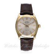 A RARE GENTLEMAN'S 14K SOLID GOLD ROLEX OYSTER PERPETUAL AIR KING PRECISION WRIST WATCH CIRCA