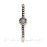 A LADIES 18K SOLID GOLD JAEGER LECOULTRE BRACELET WATCH CIRCA 1960s D: Silver dial with gilt markers