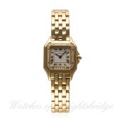 A FINE LADIES 18K SOLID GOLD & DIAMOND CARTIER PANTHERE BRACELET WATCH CIRCA 1990s, REF. 1280 2 WITH