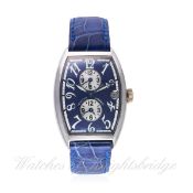 A GENTLEMAN'S 18K SOLID WHITE GOLD FRANCK MULLER MASTER BANKER WRIST WATCH CIRCA 2000, REF. 5850