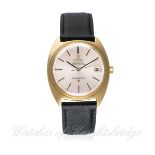 A GENTLEMAN`S 18K SOLID GOLD OMEGA CONSTELLATION AUTOMATIC CHRONOMETER WRIST WATCH CIRCA 1966,