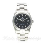 A GENTLEMAN'S STAINLESS STEEL ROLEX OYSTER PERPETUAL EXPLORER BRACELET WATCH DATED 2003, REF. 114270