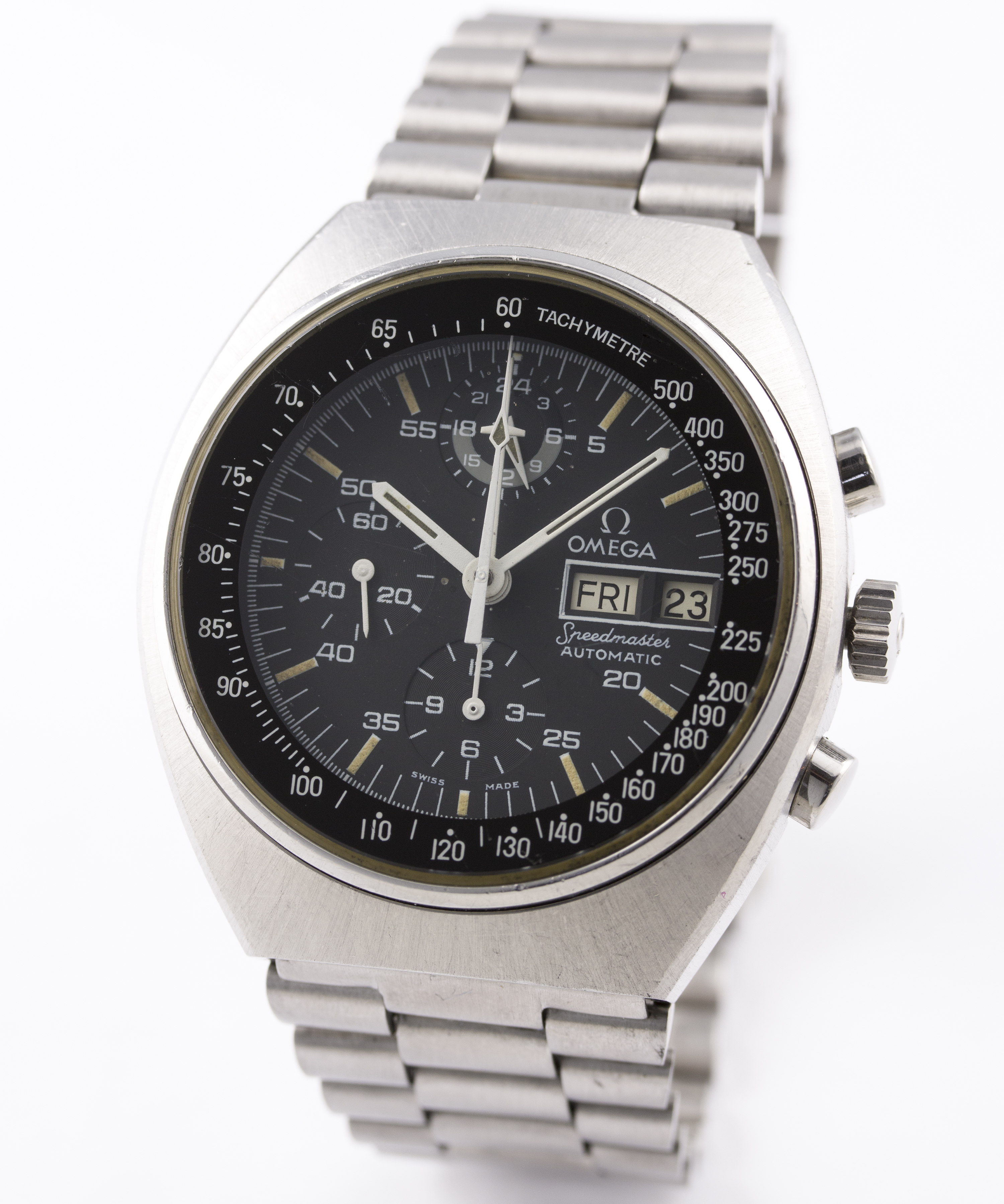 A GENTLEMAN'S STAINLESS STEEL OMEGA SPEEDMASTER MARK 4.5 AUTOMATIC CHRONOGRAPH BRACELET WATCH - Image 2 of 9