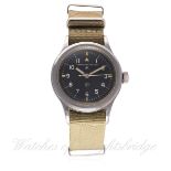 A RARE GENTLEMAN'S STAINLESS STEEL BRITISH MILITARY RAF IWC MARK 11 PILOTS WRIST WATCH DATED 1948 D: