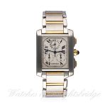 A GENTLEMAN'S STEEL & GOLD CARTIER TANK FRANCAISE CHRONOGRAPH BRACELET WATCH CIRCA 2004, REF. 2303