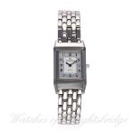 A LADIES STAINLESS STEEL JAEGER LECOULTRE REVERSO BRACELET WATCH CIRCA 2002, REF. 260.8.86 WITH