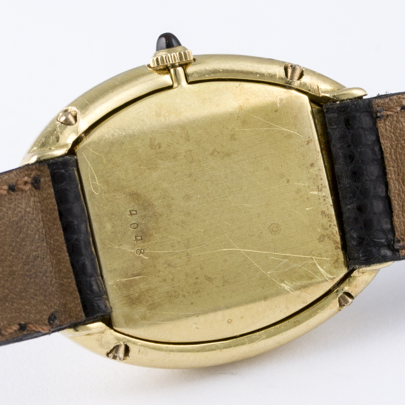 A LADIES LARGE SIZE 18K SOLD GOLD CARTIER BAIGNOIRE WRIST WATCH CIRCA 1970s, REF. 4048  D: Silver - Image 5 of 5