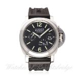 A GENTLEMAN'S STAINLESS STEEL LUMINOR PANERAI POWER RESERVE WRIST WATCH DATED 2008, REF. PAM00090