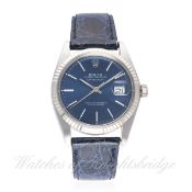 A GENTLEMAN'S STEEL & WHITE GOLD ROLEX OYSTER PERPETUAL DATEJUST WRIST WATCH CIRCA 1970, REF. 1601